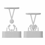 Retenedor de puerta con abrazadera flexible gris 2 piezas