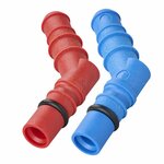 Conectores de manguera con junta torica para mangueras de 10 12 mm rojo + azul