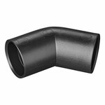 Pieza angular para tubo de desague de 28 mm de diametro  45 mm de PE  color negro .