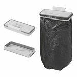 Porta bolsas de basura para montaje en puerta con tapa