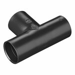 Tubo de drenaje con pieza en T de 28 mm de diametro  PE  color negro .