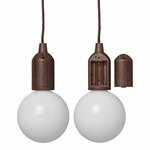 Lampara retro XL motivo madera con cordon 90cm