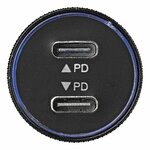 Cargador rapido USB tipo C bidireccional de 12 V 24 V y 3100 mA