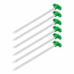 Estaca para tienda de campana de 25 cm de metal con gancho de plastico  6 piezas en bolsa de plastico