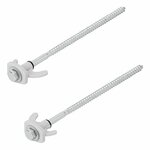 Estaca para tienda de campana de 20 cm  de metal  atornillable con gancho de plastico  6 piezas en bolsa de plastico