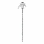 Estaca para tienda de campana de 20 cm  de metal  atornillable con gancho de plastico  6 piezas en bolsa de plastico