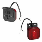 Lampara de galibo 12 24V roja 65 x 65 mm LED con soporte