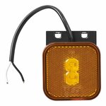 Luz de posicion lateral 12 24V naranja 65 x 65 mm LED con soporte