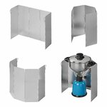 Paravientos de cocina 5 piezas aluminio plegable 49 x 26 cm