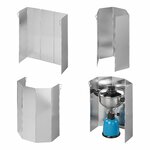 Paravientos de cocina 5 piezas aluminio plegable 49 x 36 cm
