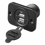 Caja de empotrar USB doble tipo A 3100mA 12V 24V