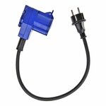 Cable alargador de 40cm de clavija Schuko a clavija de mostrador CEE acodada + base Schuko