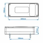 Luz trasera 6 funciones 215x100mm izquierda