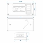 Luz trasera 6 funciones 215x100mm derecha