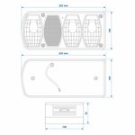 Luz trasera 6 funciones 222x100mm izquierda