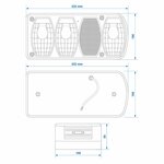Luz trasera 6 funciones 222x100mm derecha