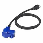 Cable alargador 150cm 3x2 5mm² de clavija Schuko a clavija de mostrador CEE acodada + base Schuko