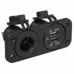 Kit de empotrar: base DIN + puerto USB doble tipo A 2x2100mA