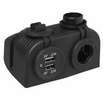 Kit de superficie: Toma DIN + puerto USB doble tipo A 2x2100mA