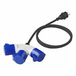 Cable alargador 150cm 3x1 5mm² de enchufe Schuko a 3xCEE
