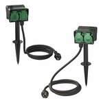 Estaca de jardin Schuko de 4 vias 2M 3x2 5 mm²