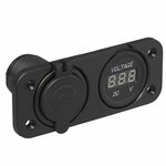 Kit de empotrar: voltimetro 6-30V + puerto USB doble tipo A 2x2100mA