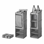 Organizador de 4 compartimentos 34 x 34 x 96 cm con bolsillo con cremallera + keder de 7 mm