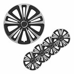 Juego de tapacubos Terra plata negro de 13 pulgadas  4 piezas en caja expositora