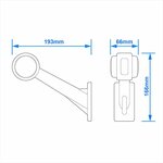Luz de ancho 12 24V roja blanca 166x193mm LED derecha
