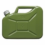 Bidon de 10L de metal verde con tapon de rosca magnetico homologado por la ONU y TuV GS