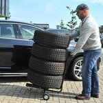 Caballete movil con asa para 4 neumaticos