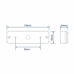 Luz trasera 12 24V 3 funciones 135x38mm LED con soporte negro