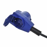 Cable alargador CEE 20M con enchufe de contraste acodado + toma Schuko 3x2 5mm²