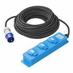Toma de corriente CEE de 3 vias 20M 3x 1 5 mm² (2xSchuko + 1x2-USB)