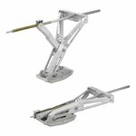 Soporte de esquina para caravana 1000 kg 605 x 280 mm H: 470 mm incl. pie estabilizador y mecanismo giratorio extendido