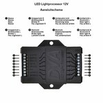 Procesador de luz LED 12V para remolques