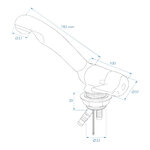 Grifo de agua fria Keramik Style 12V diametro 33 mm cromado
