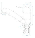 Grifo mezclador Keramik Carino 12V diametro 33 mm cromo