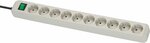 Regleta con interruptor 10 tomas gris claro 3m H05VV-F 3G1,5