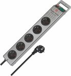 Regleta 5 tomas plata 2,5m H05VV-F 3G1,5