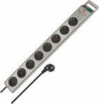 Regleta 8 tomas plata 2,5m H05VV-F 3G1,5