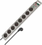 Regleta contra subidas de tension 13.500A 8 tomas plata 2,5m H05VV-F 3G1,5
