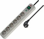 Regleta contra subidas de tension 13.500A 6-fach gris claro 1,5m H05VV-F 3G1,5