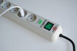 Regleta contra subidas de tension 13.500A 6-fach gris claro 1,5m H05VV-F 3G1,5