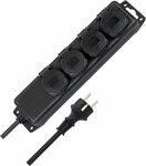 Distribuidor con enchufes IP44 4 tomas negro 2m H07RN-F 3G1,5