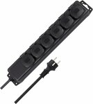 Distribuidor con enchufes IP44 6 tomas negro 2m H07RN-F 3G1,5