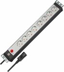 Regleta 19 para armario de distribucion 8-tomas negro gris claro 3m H05VV-F 3G1,0 19 formato, con clavija IEC