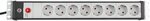Regleta 19 para armario de distribucion 8-tomas negro gris claro 3m H05VV-F 3G1,0 19 formato, con clavija IEC