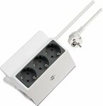 Regleta de enchufes enganchable 3 tomas 3m H05VV-F 3G1,5 blanco antracita