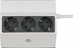 Regleta de enchufes enganchable 3 tomas 3m H05VV-F 3G1,5 blanco antracita